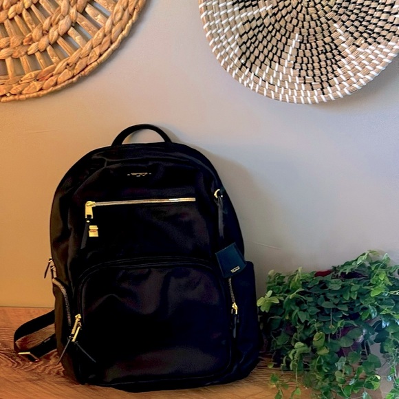 Tumi Black and Gold Backpack - Picture 1 of 10